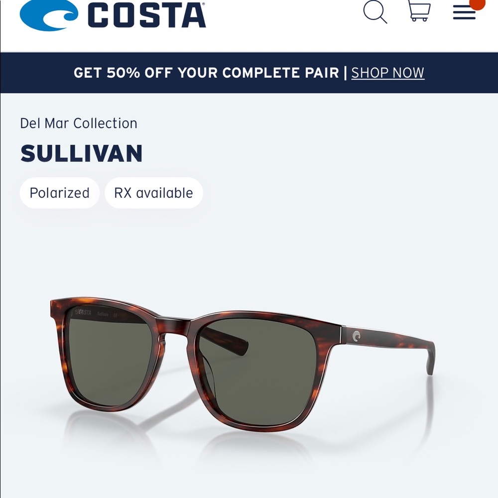 Costa Del Mar “Sullivan” Mens Sunglasses, scratch free